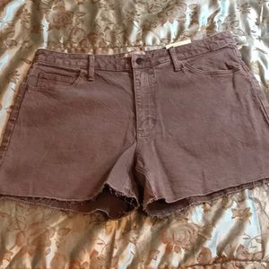 NWT Universal Threads Vintage Midi Stretch frayed hem shorts fitted hip …